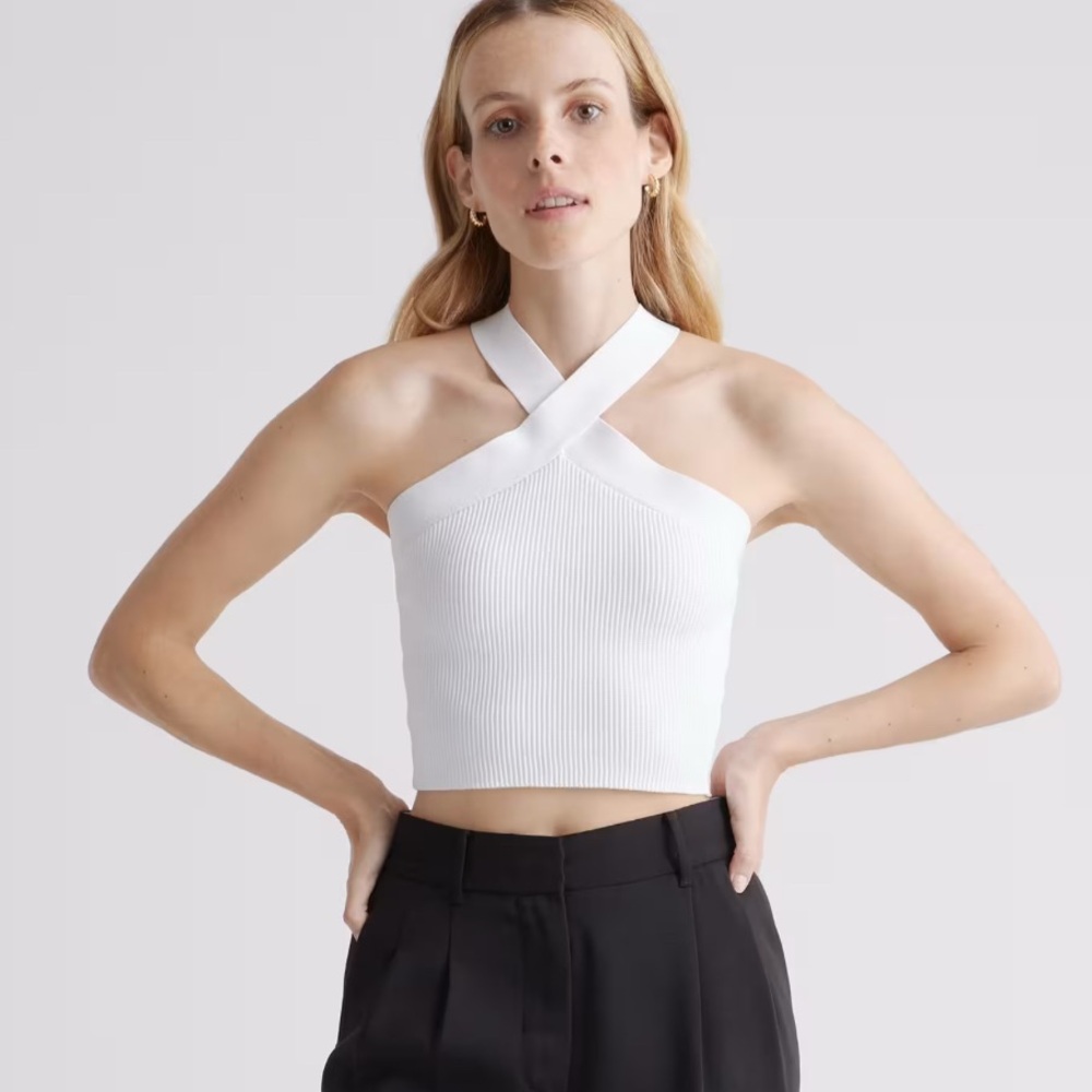 Babaton Ivory Textured Knit Top